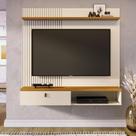 Estante Home Theater Suspenso Íris Ambiente Cinamomo Off White - Madetec