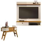 Estante Home Theater Suspenso Íris com Aparador Estoril Cinamomo Off White - Madetec