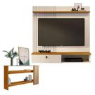 Estante Home Theater Suspenso Íris com Aparador Frizz Cinamomo Off White - Madetec