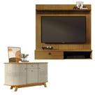 Estante Home Theater Suspenso íris Cumaru Com Aparador Para Sala Buffet Monza Cumaru Opala - Madetec