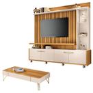 Estante Home Theater Titan e Mesa de Centro Cadenza Cinamomo Off White - HB Móveis