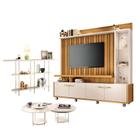 Estante Home Theater Titan Off White Cinamomo e Aparador Infinity e Kit Mesa de Centro sky Off White - HB Móveis Estante Home Theater Titan Off White Cinamomo e Aparador Infinity e Kit Mesa de Centro sky Off White - HB Móveis