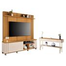 Estante Home Theater Trinus Cinamomo Off White com Aparador Vivant Off White Cinamomo - HB Móveis