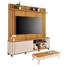 Estante Home Theater Trinus Cinamomo Off White com Mesa de Centro Cadenza Off White Cinamomo - HB Móveis