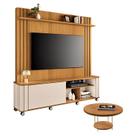 Estante Home Theater Trinus Cinamomo Off White com Mesa de Centro Sky Cinamomo - HB Móveis