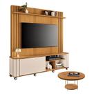 Estante Home Theater Trinus Cinamomo Off White com Mesa de Centro Sky Cinamomo - HB Móveis