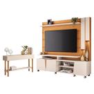 Estante Home Theater Virtus Cinamomo Off White com Aparador Fiero Off White - HB Móveis