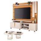 Estante Home Theater Virtus Cinamomo Off White com Kit Mesa de Centro Sky Off White - HB Móveis Estante Home Theater Virtus Cinamomo Off White com Kit Mesa de Centro Sky Off White - HB Móveis