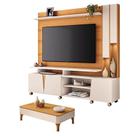 Estante Home Theater Virtus Cinamomo Off White com Mesa de Centro Liz Off White Cinamomo - HB Móveis