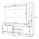 Estante Home Theater Virtus Cinamomo Off White com Mesa de Centro Sky com tampo de vidro e Aparador Infinity Off White - HB Móveis