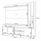 Estante Home Theater Virtus e Mesa de Centro Sky com tampo de vidro e Aparador Infinity Cinamomo Off White - HB Móveis
