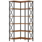 Estante HOOBRO BF61SJ01 de 6 níveis em L, marrom rústico, 189 x 189 x 183 cm