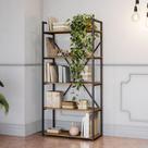 Estante Industrial 150 cm com 5 Prateleiras - Freijó/Preto