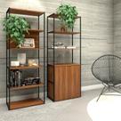 Estante Industrial 172cm Prateleiras e Armário Estrutura Metálica Industrial Executive