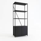 Estante Industrial 2 Portas PlacaEPonto SW017 MDP Preto 180cm