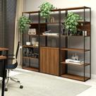 Estante Industrial 3 Torres Portas Prateleiras Metal Madeira