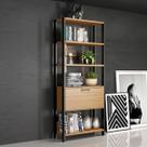 Estante Industrial com Porta Basculante 73x185cm MDF Freijó