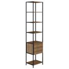 Estante Industrial Steel Quadra Artesano 45 cm (largura) em MDP Vermont Dark 3 Gavetas Estrutura em Aço Preto Estante Industrial Steel Quadra Artesano 45 cm (largura) em MDP Vermont Dark 3 Gavetas Estrutura em Aço Preto