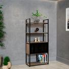 Estante Industrial UrbnFlex 2 PT Preta e Mel 152 cm