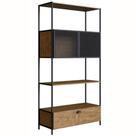 Estante Industrial York Artesano 90 cm (largura) em MDP Vermont Duas Portas Aço Preto Estante Industrial York Artesano 90 cm (largura) em MDP Vermont Duas Portas Aço Preto