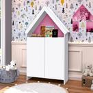 Estante Infantil 2 portas 4 Prateleitas Casa Magia