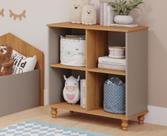 Estante infantil casinha pequena com 4 nichos 100% mdf fendi/nature Estante infantil casinha pequena com 4 nichos 100% mdf fendi/nature