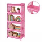 Estante infantil modular rosa 5 prateleiras organizadora multiuso para brinquedos roupas sapatos quarto e decoração Estante infantil modular rosa 5 prateleiras organizadora multiuso para brinquedos roupas sapatos quarto e decoração