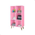 Estante Infantil Multiuso Retrô Pés Madeira Nichos Montessoriana 1.30 Estante Infantil Multiuso Retrô Pés Madeira Nichos Montessoriana 1.30