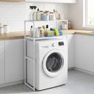 Estante Lavanderia Multiuso 2 Prateleiras Metal Reforçado Organizador Área De Serviço 132cm Altura Estante Lavanderia Multiuso 2 Prateleiras Metal Reforçado Organizador Área De Serviço 132cm Altura