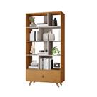 Estante Livreiro 1 Gaveta 8 Prateleiras Giga 90cm Cinamomo/Off White - JCM Movelaria