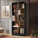 Estante Livreiro com 8 Nichos Preto Carvalho Qmovi Estante Livreiro com 8 Nichos Preto Carvalho Qmovi