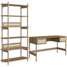 Estante Livreiro Home Office E Mesa Escrivaninha Pés Madeira Moss A03 Hanover Roble