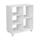 Estante Livreiro Luxo Organizador Com Nichos Branco