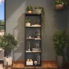 Estante Livreiro Multiuso Com Prateleiras Industrial Em Metalon E Madeira Organizador Preto Estante Livreiro Multiuso Com Prateleiras Industrial Em Metalon E Madeira Organizador Preto