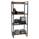 Estante Livreiro Prisma Estilo Industrial 60cm 4 Prateleiras Nogal - Mpozenato