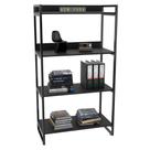 Estante Livreiro Prisma Estilo Industrial 80cm 4 Prateleiras Preto Onix - Mpozenato
