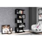 Estante Livreiro Solteiro ESM209 c/ 5 Nichos Preto - Movelbento