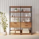 Estante Loire 1 PT 2 GV Freijó e Preta 145 cm