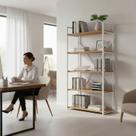 Estante Metálica Modular com 5 Prateleiras Multiuso Organizadora Industrial Móvel na Caixa