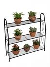 Estante Metálica para Plantas 3 Prateleiras 100x83cm Preta