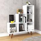 Estante Moderna com 6 Nichos Branco Lilies Móveis Estante Moderna com 6 Nichos Branco Lilies Móveis