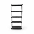 Estante Modular FLEXA Preta com Branca 5 Prateleiras