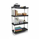 Estante modular Flexa Preta com Branco 4 Prateleiras e Pezinho Estante modular Flexa Preta com Branco 4 Prateleiras e Pezinho