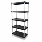 Estante modular Flexa Preta com Branco 5 prateleiras e Pezinhos