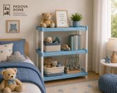 Estante Modular Plástica FLEXA 03 Prateleiras Azul Bebe