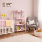 Estante Modular Plástica FLEXA 4 Prateleiras Rosa Bebe