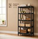 Estante Modular Plástica FLEXA Preta com 5 Prateleiras