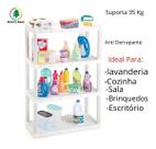 Estante Modular Retangular 4 Prateleiras Plástico Bço 1721