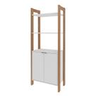 Estante Multiuso 2 Portas 65x165,5x35,5 cm Amêndoa/Branco Estante Multiuso 2 Portas 65x165,5x35,5 cm Amêndoa/Branco