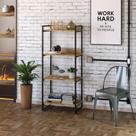 Estante Multiuso 4 Prateleiras 146x60cm Estilo Industrial